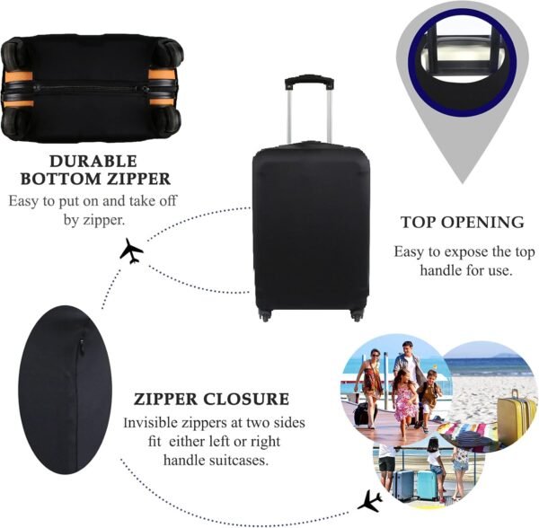 Explore Land Travel Luggage Cover Suitcase Protector Fits 27-30 Inch Luggage (Black, L) - Image 4