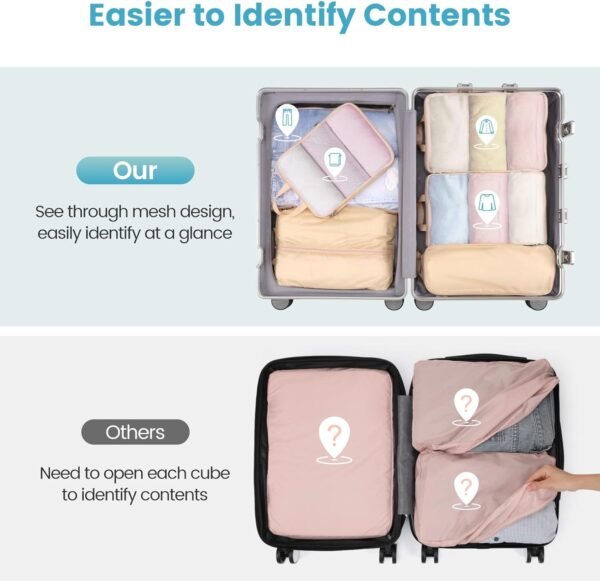 Cambond See Through Mesh Compression Packing Cubes - Packing Cubes for Travel, Lightweight Travel Bags Luggage Packing Organizer Travel Essentials for Carry on Suitcases - Image 4