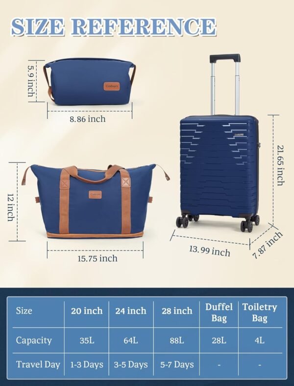 Carry On Luggage 22x14x9 Airline Approved, 20 Inch Carry on Suitcases with Wheels, PP Lightweight Carry-on Luggage, Suitcase with Wheels and TSA Lock - Image 8