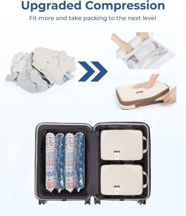 BAGSMART Packing Cubes for Suitcases, 8 Set Suitcase Organizer Bags Set & Vacuum Storage Bags for Travel - Image 5