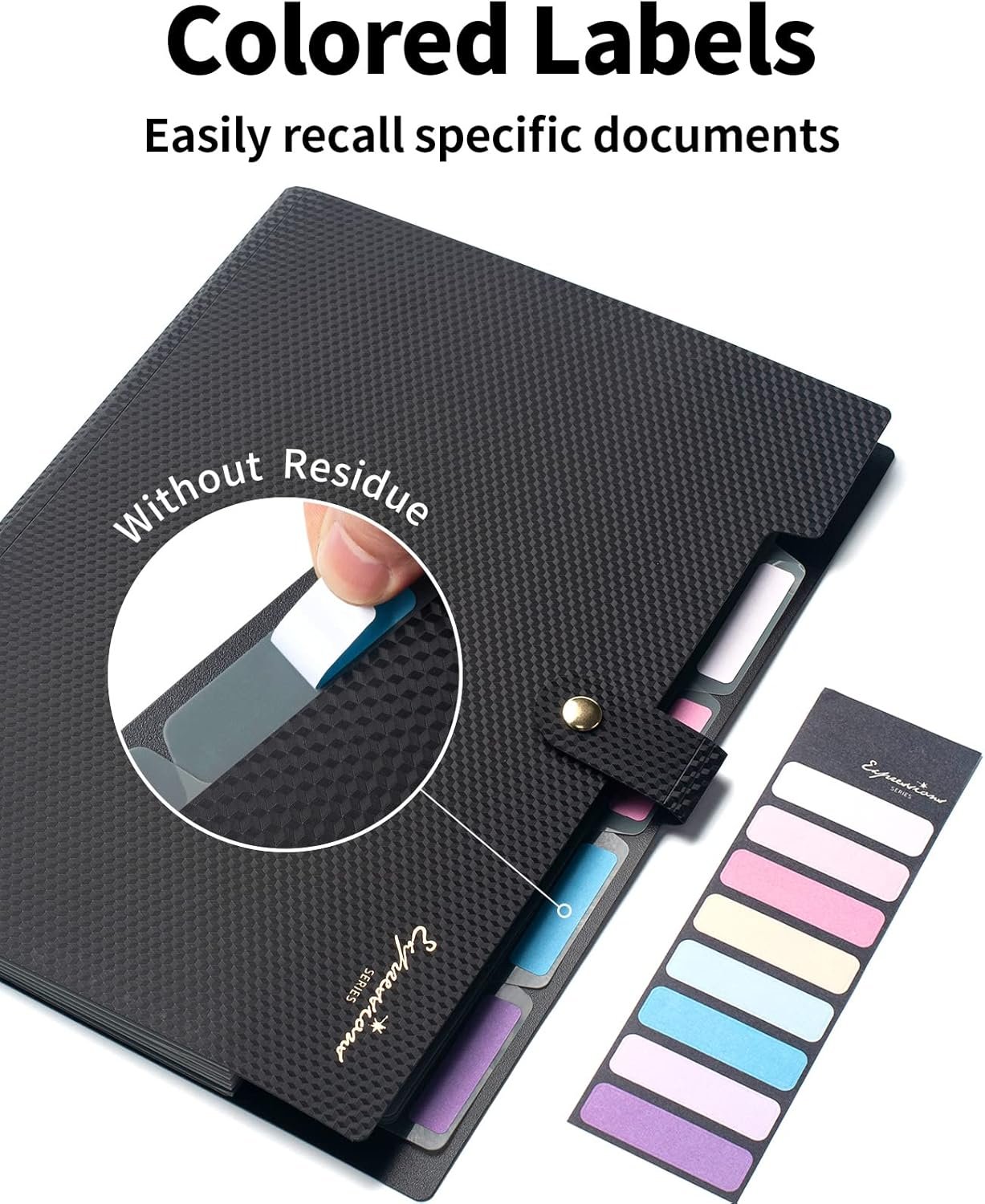Sooez Expanding File Folder, Letter Size Accordion File Organizer, 5 Pocket Folder for Documents, Portable Organizer for School Office Supplies, Black - Image 7