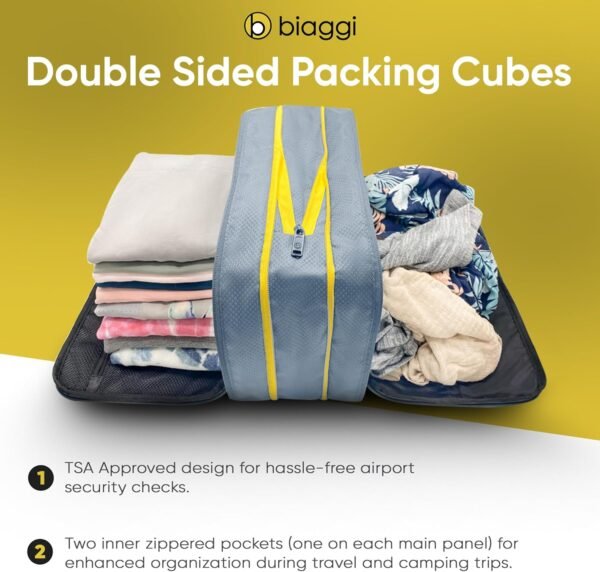 Biaggi Ultimate Compression ZipCube Set of 2 - Expandable Travel Organizer Bags for Suitcases, Lightweight Packing Cubes for Women & Men's Travel Accessories - Image 4