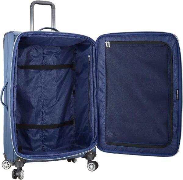 Traveler's Choice Lares Softside Expandable Luggage with Spinner Wheels, Navy, 2 Piece Luggage Set - Image 3