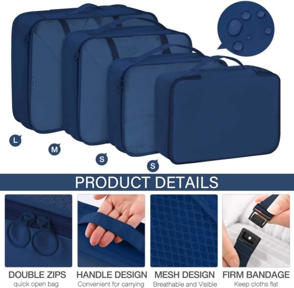 KPX Packing Cubes for Travel, Travel Luggage Packing Organizers, Travel Accessories Large Toiletries Bag for Clothes Shoes Cosmetics Toiletries - Image 4