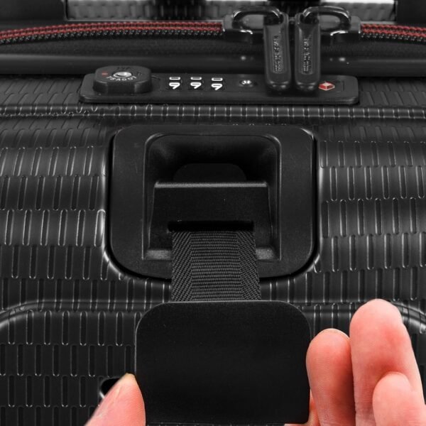 Traveler's Choice Maxporter II Hardside Polycarbonate Suitcase with Spinner Wheels, Black, 22" Carry-On Luggage - Image 5