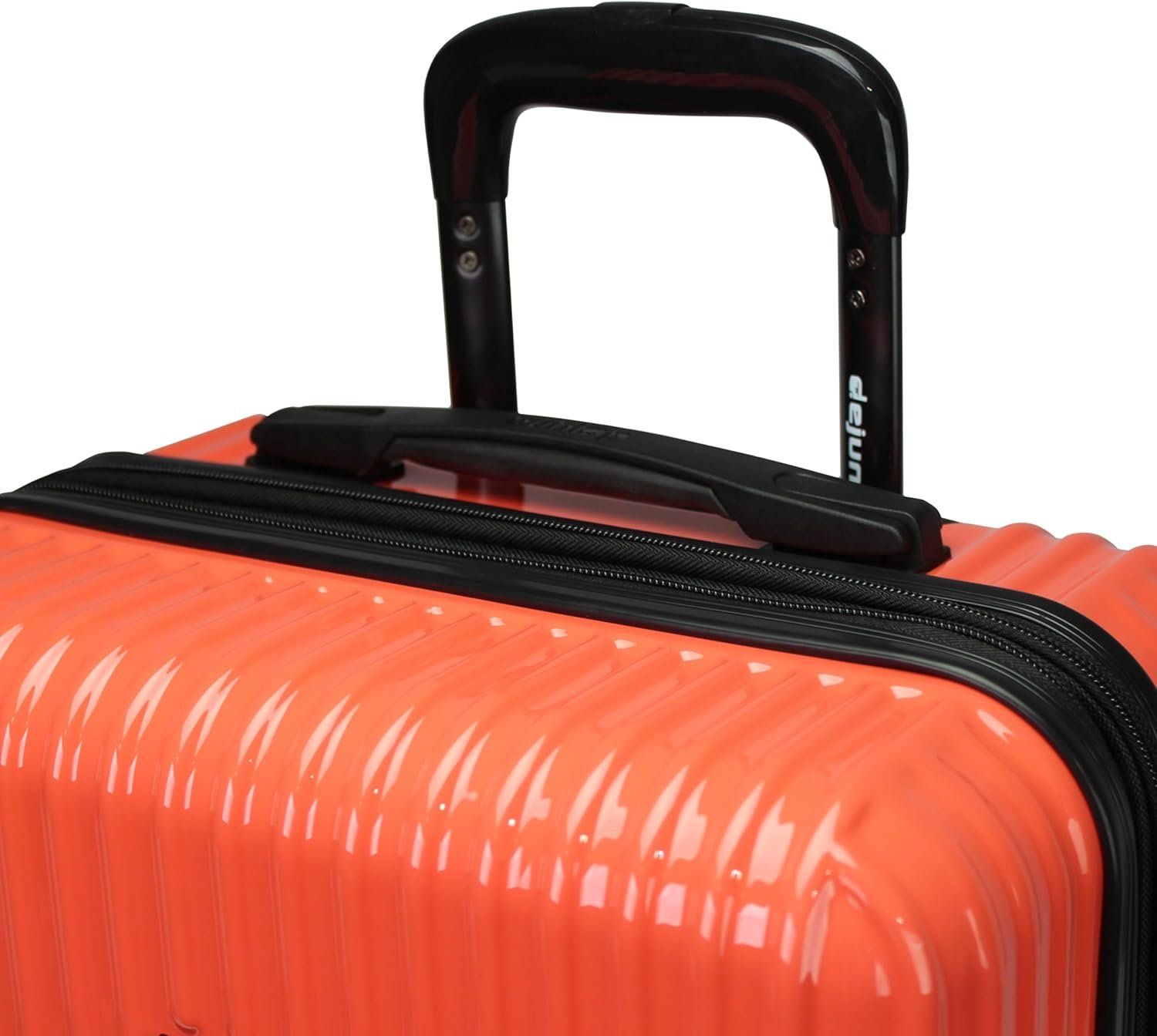 World Traveler Dejuno Tonal Lightweight Polycarbonate Hardside Expandable Spinner Luggage Suitcase with TSA Lock, Coral, 2-Piece Set(20in,24in) - Image 6