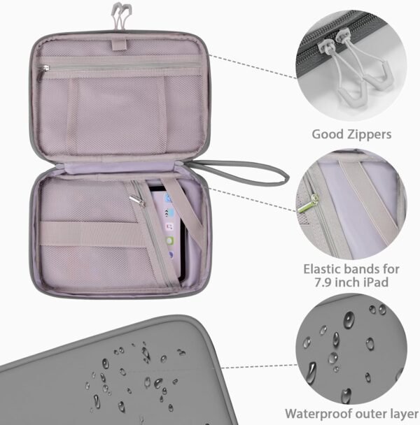 DDgro Electronics Travel Organizer Case Bag for Cable/Cords/Chargers/Tech Essentials (Grey, PU-Large) - Image 7