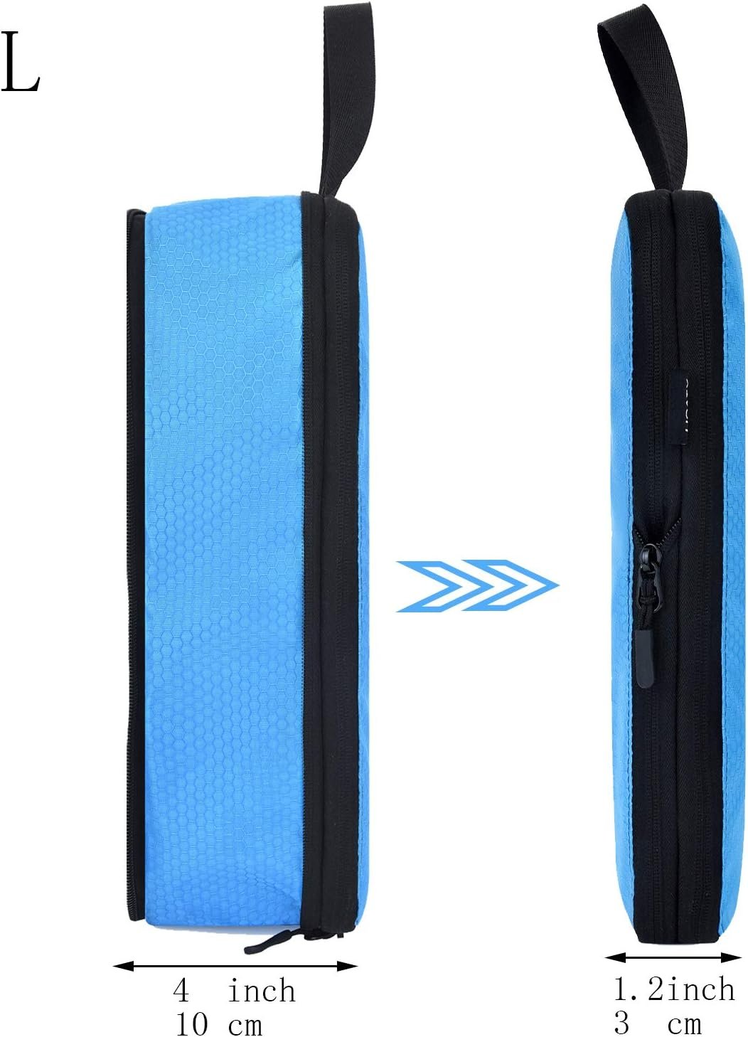 YZAOLL Compression Packing Cubes for Travel Small Expandable Packing Organizers 3pcs Set Blue - Image 10
