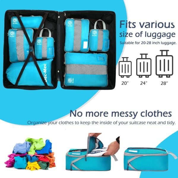 4/6 Set Compression Packing Cubes with lable for Travel, Expandable Packing Organizers, Carry On Luggage Suitcase Organizer Bags - Image 7