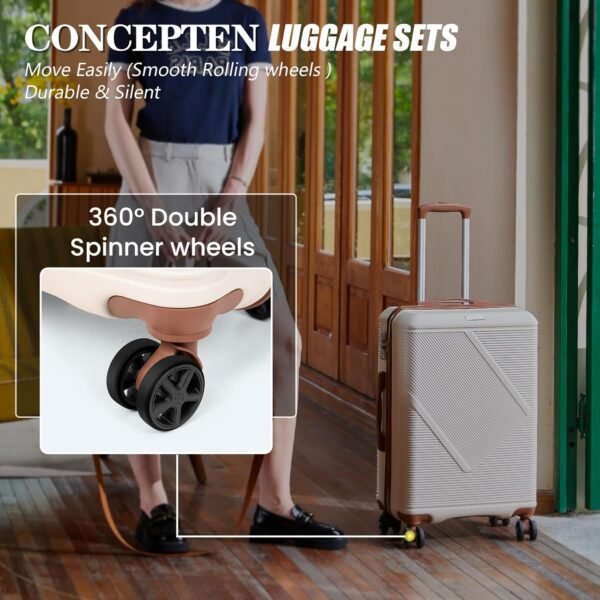 Luggage Sets 5 Piece,Expandable Hardside Suitcase Set with Spinner Wheels,Lightweight Travel Luggage set with TSA Lock（20/24/28,Black） - Image 5