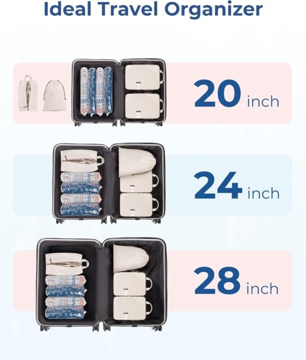 BAGSMART Packing Cubes for Suitcases, 8 Set Suitcase Organizer Bags Set & Vacuum Storage Bags for Travel - Image 7