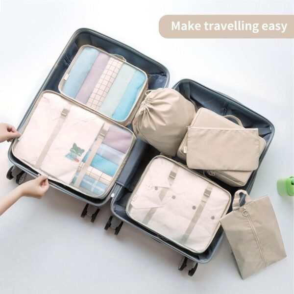 SLMT Travel Organizer 10 Set, Suitcase Organizer Bags Set, Travel Cubes for Packing, Luggage Organizers for Suitcase, Carry On Travel Organizer Bags (Beige) - Image 6
