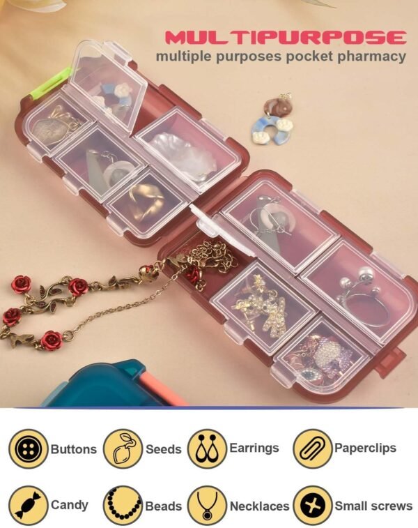 3 Pcs DIY Travel Pill Organizer with Labels Pocket Pharmacy, 3 Pill Box & 420 Medicine Labels, Portable Travel Essentials Mini Pill Container 7 Day Pill Case Storage Vitamin Fish Oil (Set B) - Image 6
