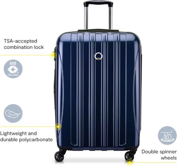 DELSEY Paris Helium Aero Hardside Expandable Luggage with Spinner Wheels, Titanium, 3-Piece Set (21/25/29) - Image 3