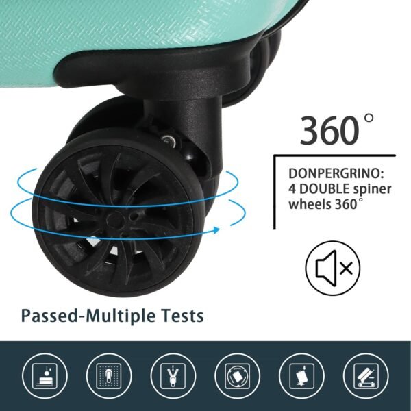 Luggage Sets 3 Piece(20/24/28)-Suitcase Set- Luggage with Wheels-PC + ABS Durable Lightweight Rotating hardshell suitcase 5PCS(Mint Green)… - Image 7