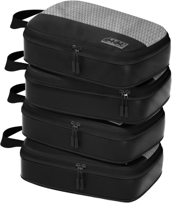 4pc Small Compression Packing Cubes for Suitcases - Carry-on Packing Cubes - Compression Packing Cubes for Carry on Suitcase Compression - Luggage Packing Compression Bags for Travel - Image 7