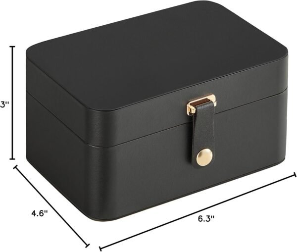 SONGMICS Jewelry Box, Travel Jewelry Case, 2-Layer Jewelry Holder Organizer, 4.6 x 6.3 x 3 Inches, Portable, Versatile Earring Storage, for Larger Accessories, Gift Idea, Ink Black UJBC166B01 - Image 11