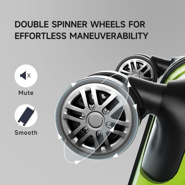 Luggage Sets ABS 3 Piece Set Lightweight Suitcase Sets with Spinner Wheels TSA Lock,Apple Green,3 Piece Set (20/24/28) - Image 4