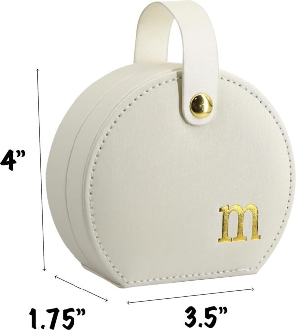 COLLECTIVE HOME - Travel Jewelry Case, Elegant Half-Moon Design with Gold Monogram, Detachable Handle, Personalized Accessory Organizer, Gift for Fashion-Forward Women and Teens (m) - Image 3