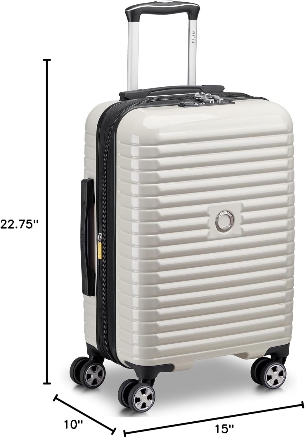 DELSEY PARIS Cruise 3.0 Hardside Expandable Luggage with Spinner Wheels, Glossy Ivory, Carry on 21 Inch - Image 13