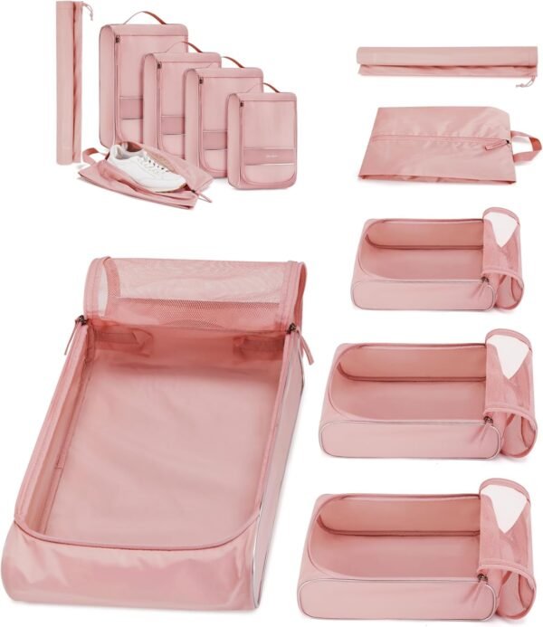BAGSMART Packing Cubes for Travel, Compression Packing Cubes for Airplane Travel Essentials - Image 2