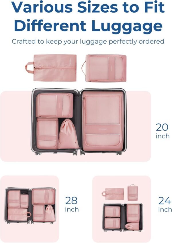 BAGSMART Packing Cubes for Travel, Compression Packing Cubes for Airplane Travel Essentials - Image 6