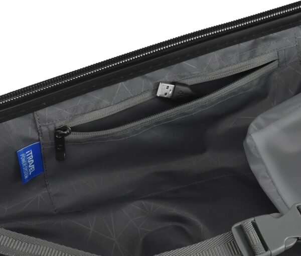 Traveler's Choice Maxporter II Hardside Polycarbonate Suitcase with Spinner Wheels, Black, 22" Carry-On Luggage - Image 7