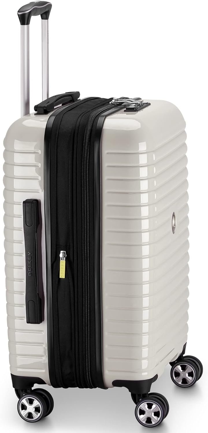 DELSEY PARIS Cruise 3.0 Hardside Expandable Luggage with Spinner Wheels, Glossy Ivory, Carry on 21 Inch - Image 10
