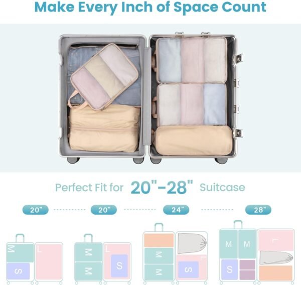 Cambond See Through Mesh Compression Packing Cubes - Packing Cubes for Travel, Lightweight Travel Bags Luggage Packing Organizer Travel Essentials for Carry on Suitcases - Image 9