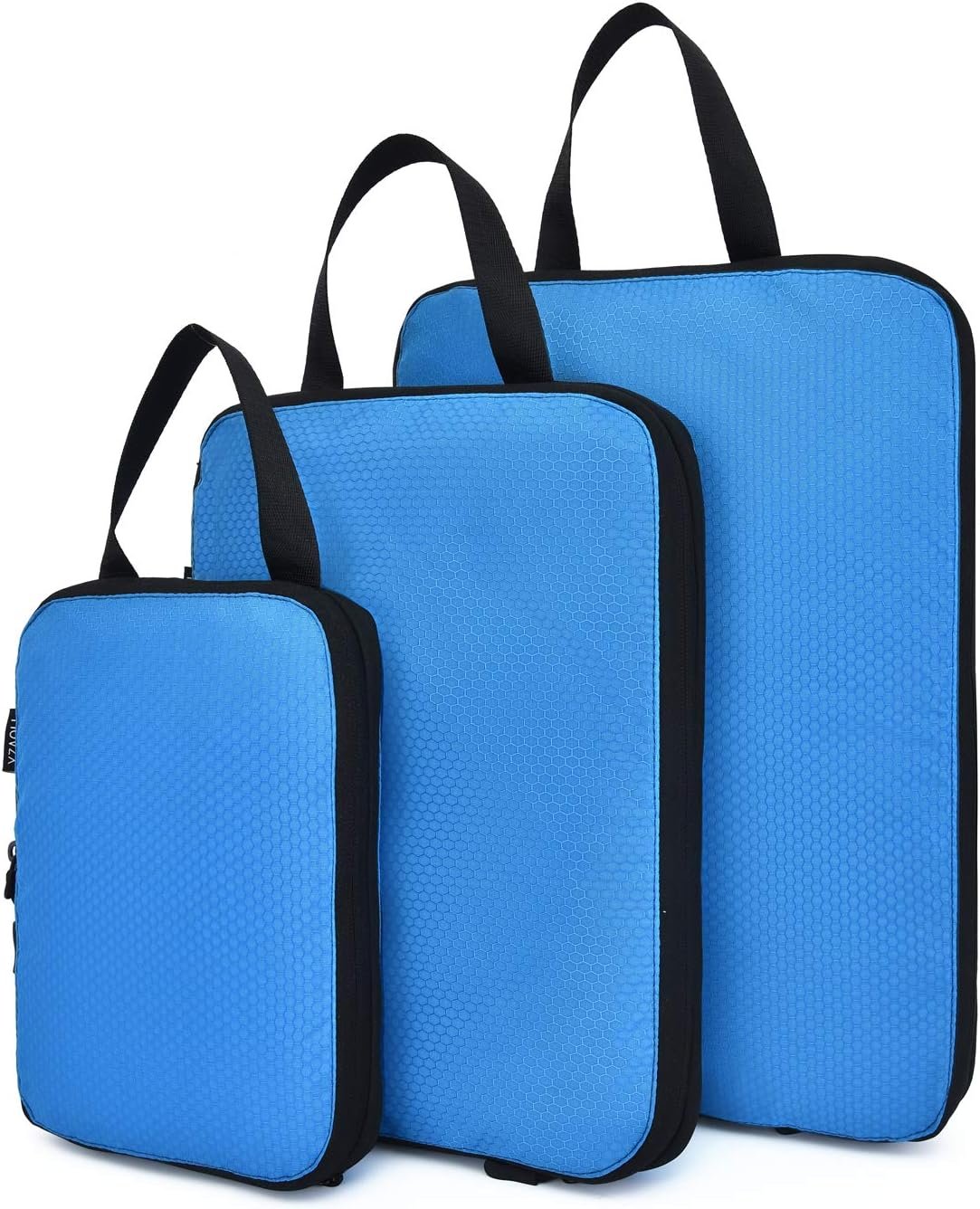 YZAOLL Compression Packing Cubes for Travel Small Expandable Packing Organizers 3pcs Set Blue - Image 7