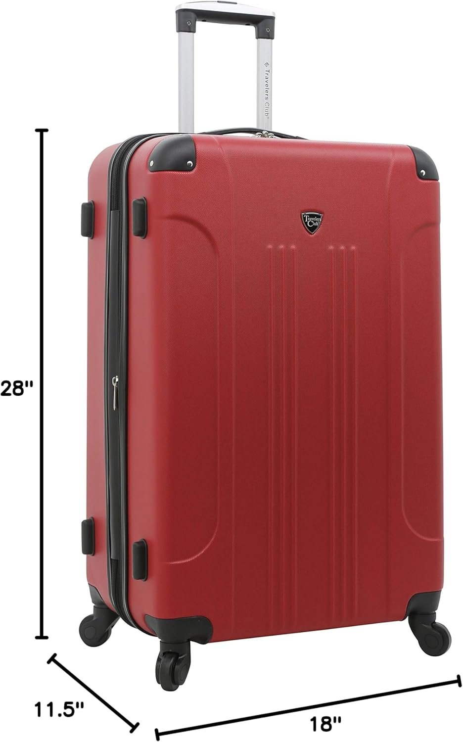 Travelers Club Chicago Hardside Expandable Spinner Luggage, Red, 5 Piece Set - Image 9