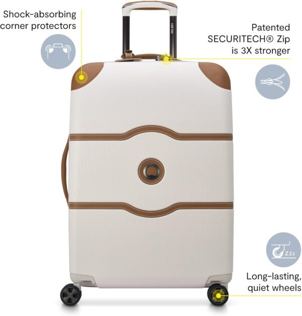 DELSEY Paris Chatelet Air 2.0 Hardside Luggage with Spinner Wheels, Angora, 3 Piece Set (20/28/Crossbody) - Image 3