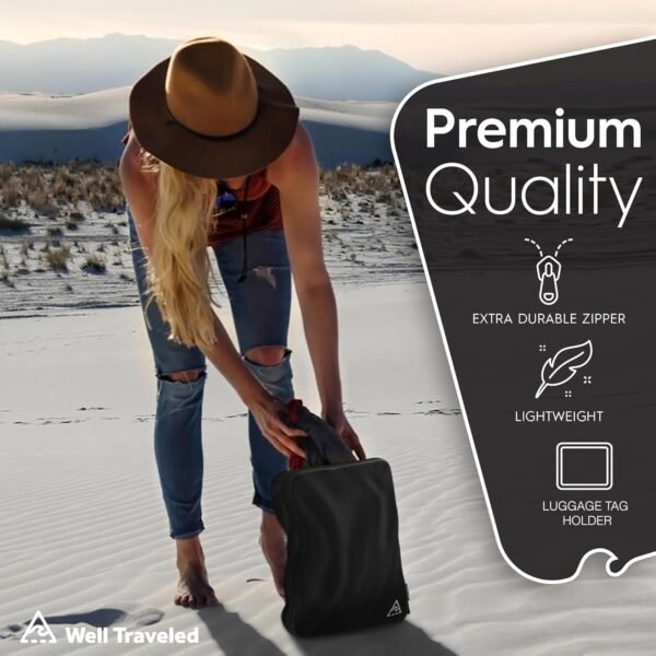 8 Set/4 Set Deluxe Compression Packing Cubes Travel - Maximize Space In Luggage With Patented HybridMax Double Capacity Design, Luxury Compressible Packing Cubes For Travel, Large, Small, & Medium - Image 3