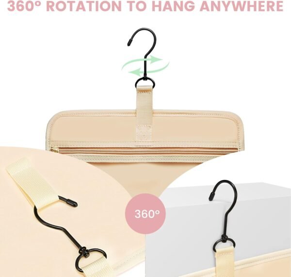 LOVEVOOK Toiletry Bag for Women, Water-resistant Travel Makeup Bag with Hanging Hook, Traveling Essentials Cosmetic Bag Travel Organizer for Accessories, Shampoo, Full Sized Container, Toiletries - Image 4