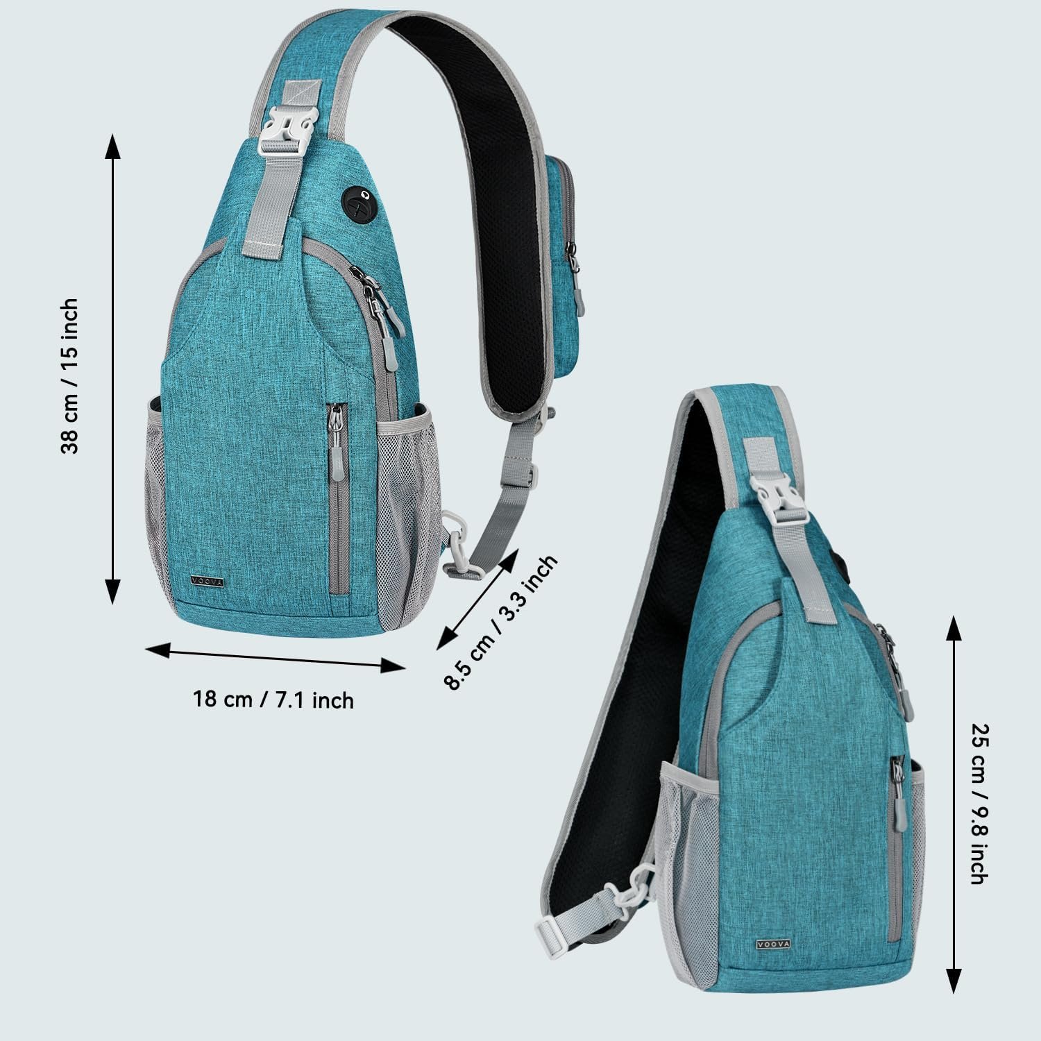 Voova Crossbody Sling Backpack Sling Bag for Men Women, Travel Hiking Chest Bag Daypack, Small over the Shoulder Backpack - Image 6