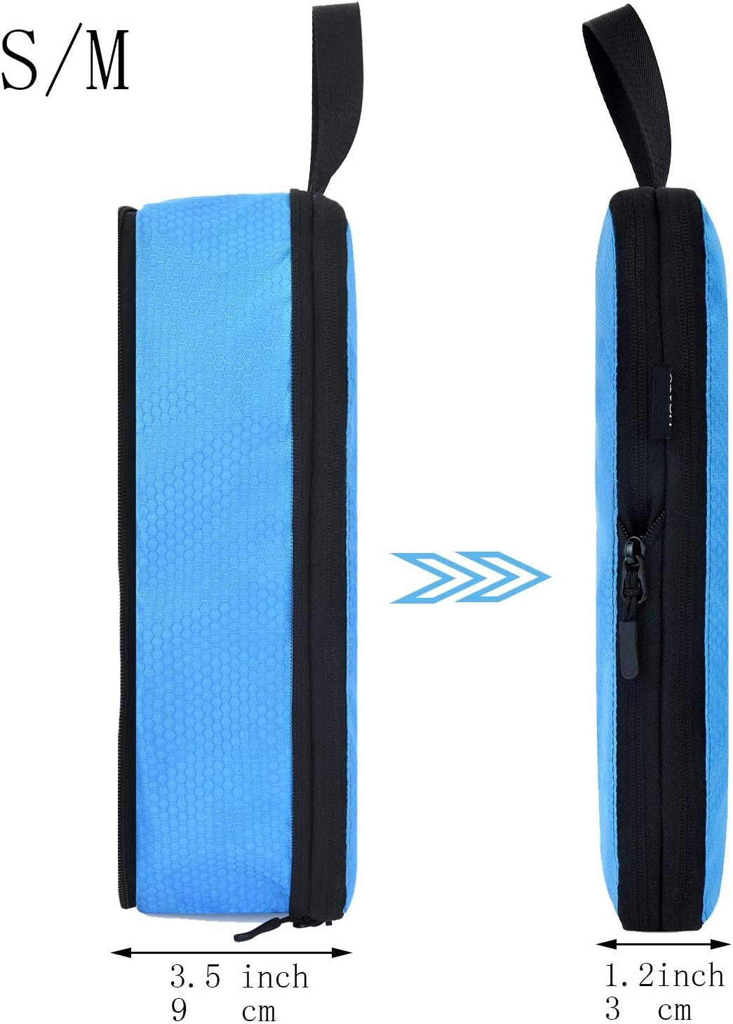 YZAOLL Compression Packing Cubes for Travel Small Expandable Packing Organizers 3pcs Set Blue - Image 9