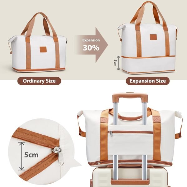 Joyway Luggage Sets 4 Piece Suitcase Set, Hardside Carry on Suitcase Sets with Spinner Wheels and Combination Lock, Travel Luggage Set for Women, Beige Brown - Image 7