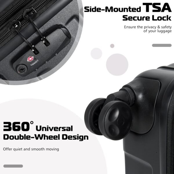 SIMPLI-MAGIC Luggage Set Suitcase Set with Spinner Hardshell Lightweight TSA Lock (5 Piece Set) - Image 6