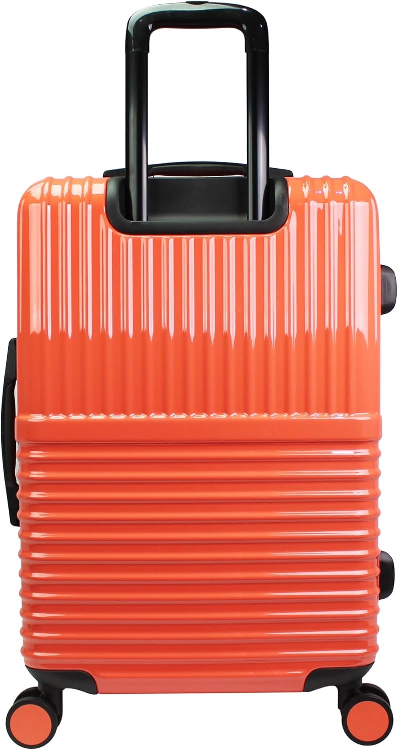World Traveler Dejuno Tonal Lightweight Polycarbonate Hardside Expandable Spinner Luggage Suitcase with TSA Lock, Coral, 2-Piece Set(20in,24in) - Image 4