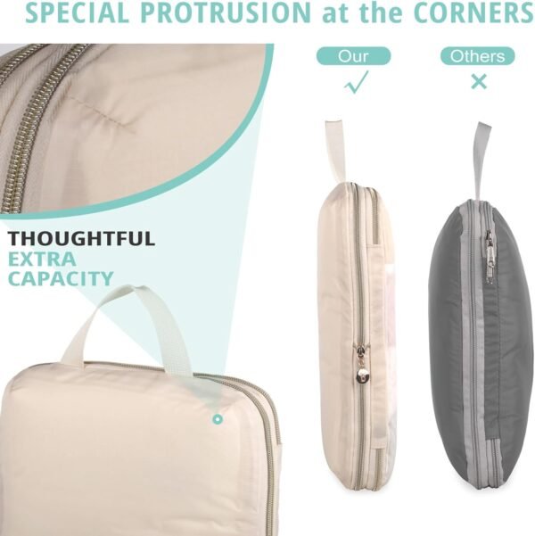 See Through Expandable Compression Packing Cubes, Mesh Travel Packing Cubes for Suitcases, Lightweight Organizers Bag Set for Travel Essentials for Luggage - Image 5