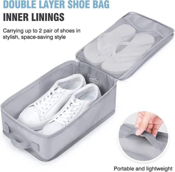 Mossio 6 Set Packing Cubes with Shoe Bag - Lightweight Travel Luggage Suitcase Organizers - Image 3