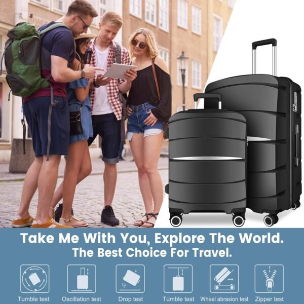 Luggage Sets with Spinner Wheels (20/24/28 Inch), PP+ABS Suitcase Sets - Image 8