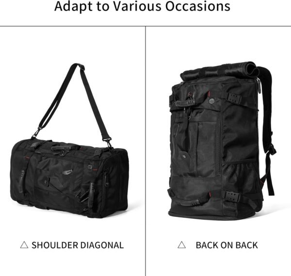 Travel Backpack Carry On Backpack Durable Convertible Duffle Bag Fit for 15.6 Inch Laptop for Men and Women hiking airplane shoes bag extendable three way uses multiple - Image 9