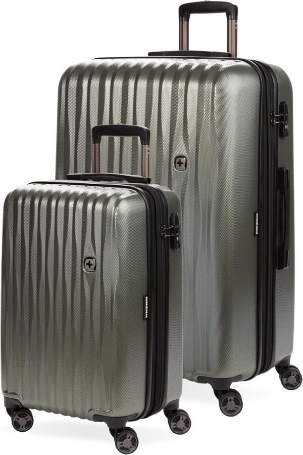 SwissGear 7272 Energie Hardside Expandable Luggage with Spinner Wheels, Gunmetal, 2-Piece Set (19/27) - Image 2