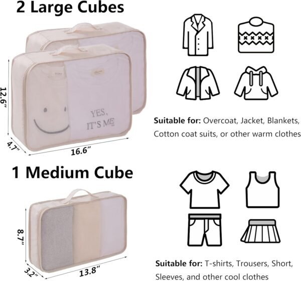 tianzong 7-piece Set Packing Cubes, Travel Bags for Luggage, Packing Organizers with Shoe Bag - Image 5