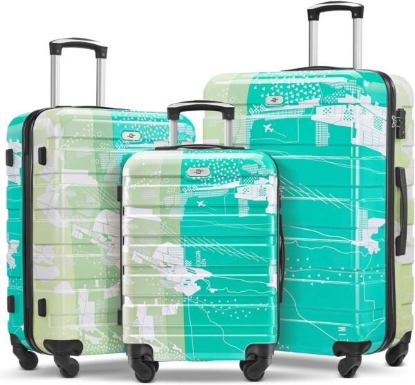Suitour Luggage Sets 3 Piece Hardside Suitcase set with Spinner Wheels,Durable Lightweight Luggage with TSA Lock for Travel(20in/24in/28in) - Image 2
