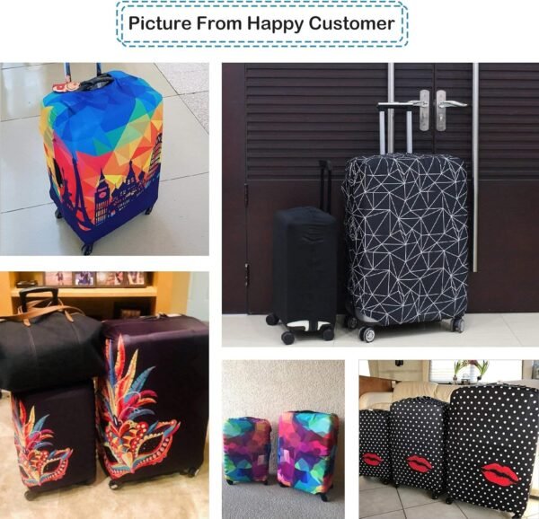 Explore Land Travel Luggage Cover Suitcase Protector Fits 27-30 Inch Luggage (Black, L) - Image 8