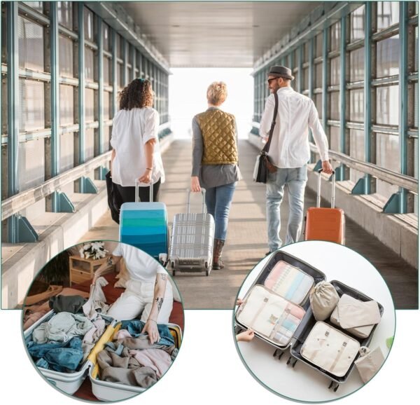 TTRWIN 8 Set Packing Cubes for Travel, Premium Nylon Fabric Luggage Packing Orginzers Travel Bags for Travel Acessories, Mesh Breathable Packing Cubes for Suitcases, Travel Essentials Bags Set - Image 4