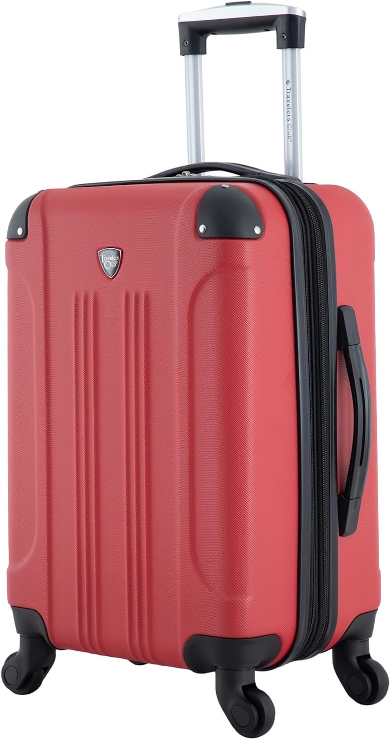 Travelers Club Chicago Hardside Expandable Spinner Luggage, Red, 5 Piece Set - Image 3