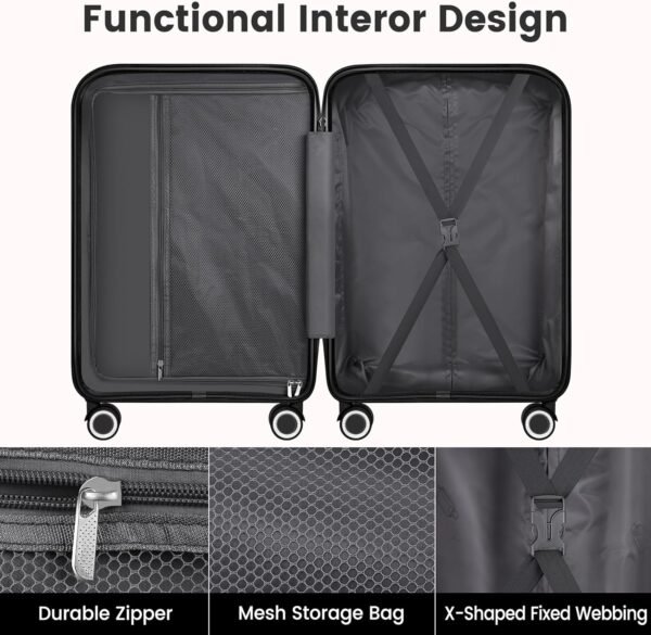 Luggage Sets with Spinner Wheels (20/24/28 Inch), PP+ABS Suitcase Sets - Image 7